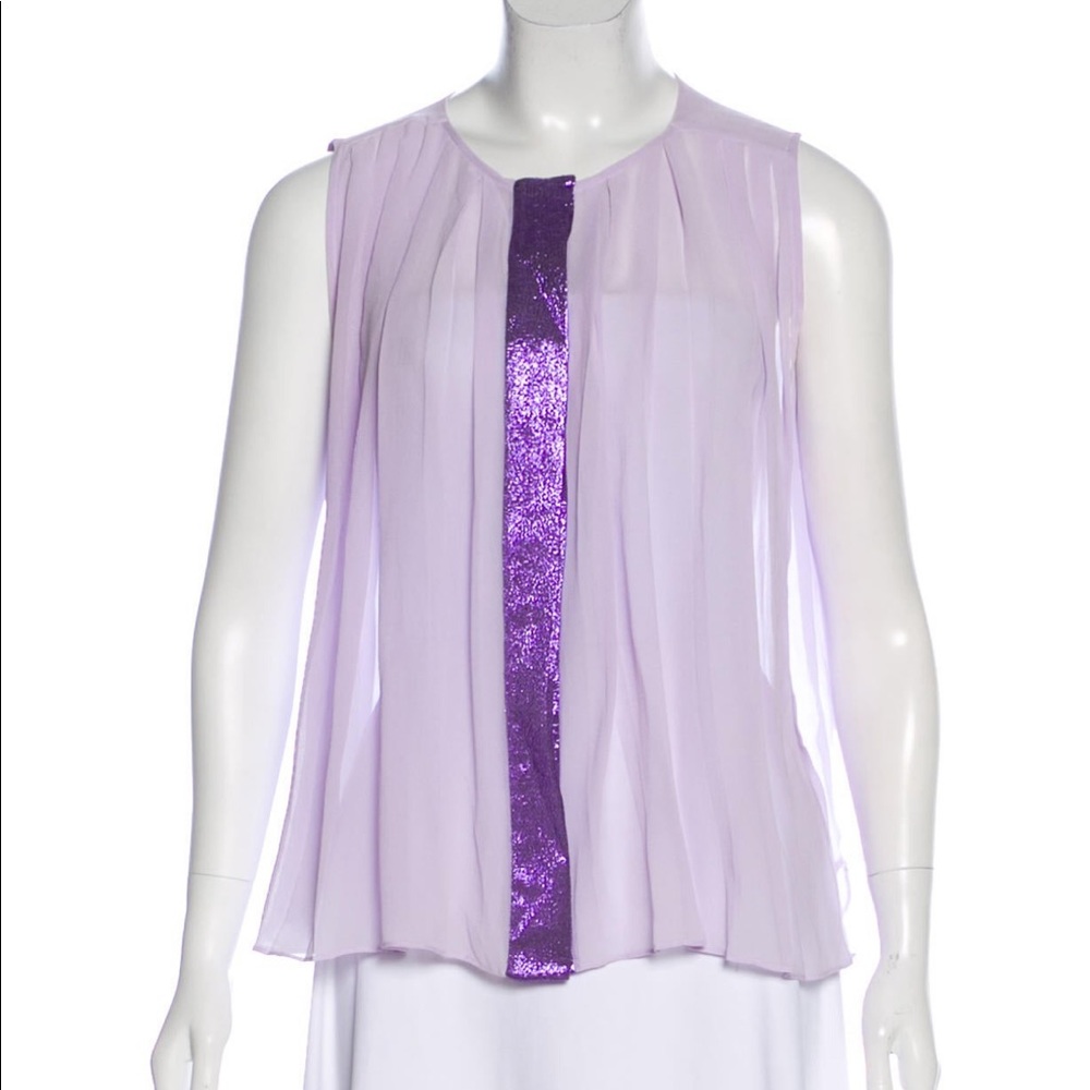 Sandro purple metallic pleated top